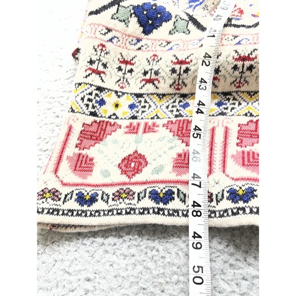 Anthropologie Aldo Martins Sweater Coat womens Fair Isle Long Knit Hoodie Duster - Picture 7 of 14